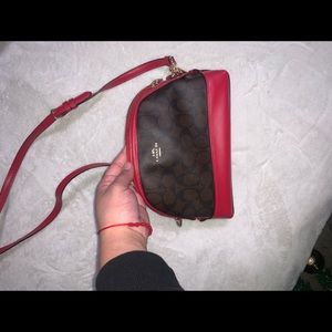 Red small coach cross body